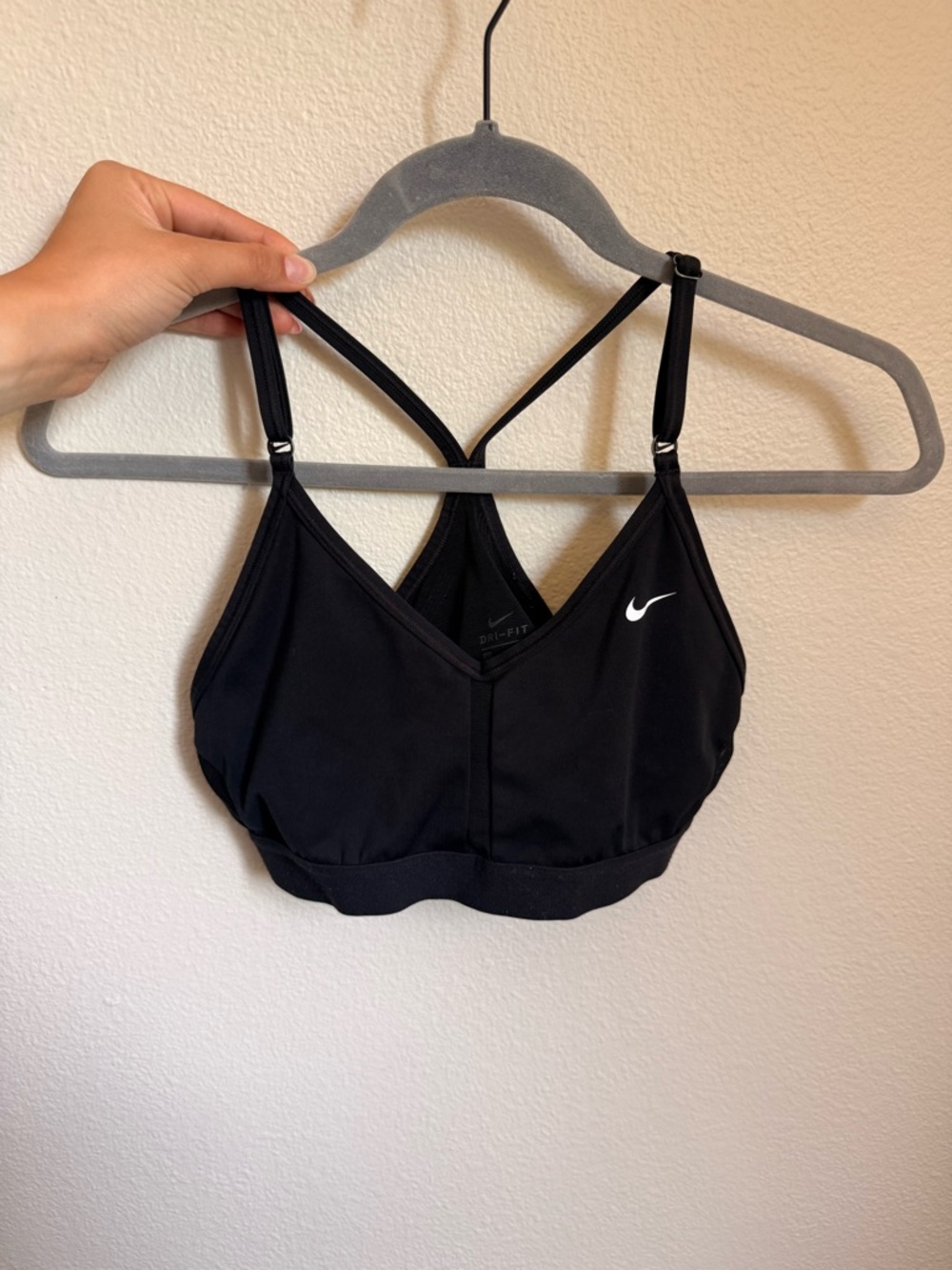 Nike Black V-Neck Strappy Sports Bra